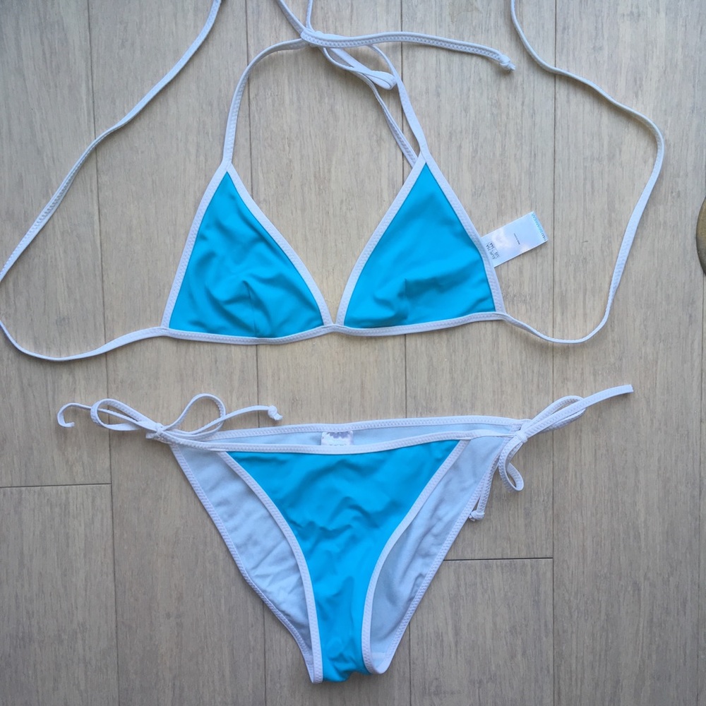 🍭3 for $30!  H&M string bikini - blue & white - S